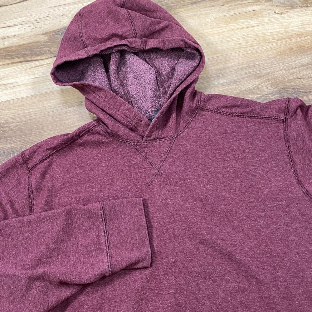 Eddie Bauer Hoodie Men L Heritage Cotton Blend Pullover Burgundy Gorpcore Casual
